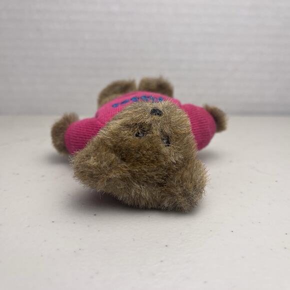 Boyds Bear Thinkin of Ya Mini 4" Message Kisses Pink Purple Sweater HTF Rare - Picture 8 of 14
